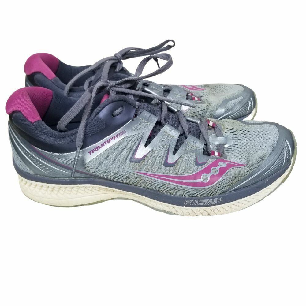 Saucony Womens Triumph ISO 4 Athletic Sneakers 9.5 Gray Lace Up Sneakers Running